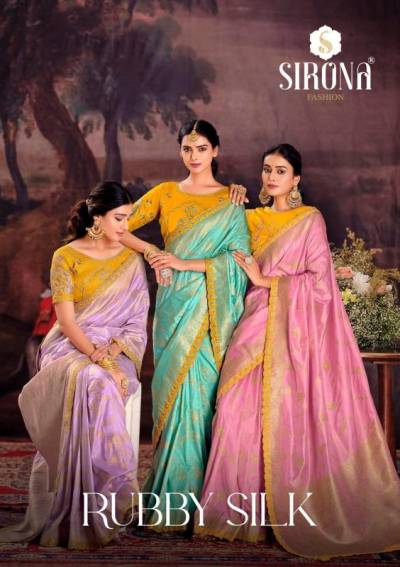 SIRONA RUBBY SILK 1001 TO 1009 DESIGNER DOLA SILK SAREE WHOLESALER IN INDIA